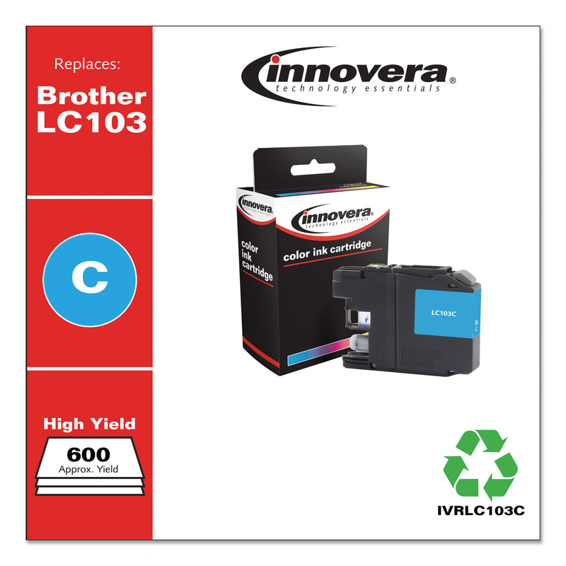 Innovera Remanufactured Cyan High-Yield Ink, Replacement for LC103C, 600 Page-Yield