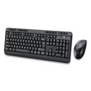 Adesso WKB-1320CB Antimicrobial Wireless Desktop Keyboard and Mouse, 2.4 GHz Frequency/30 ft Wireless Range, Black