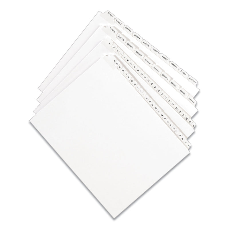 Avery Preprinted Legal Exhibit Side Tab Index Dividers, Allstate Style, 10-Tab, 11, 11 x 8.5, White, 25/Pack