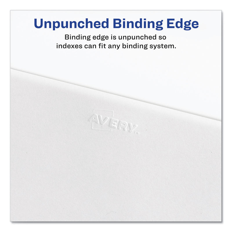 Avery Preprinted Legal Exhibit Side Tab Index Dividers, Allstate Style, 26-Tab, W, 11 x 8.5, White, 25/Pack