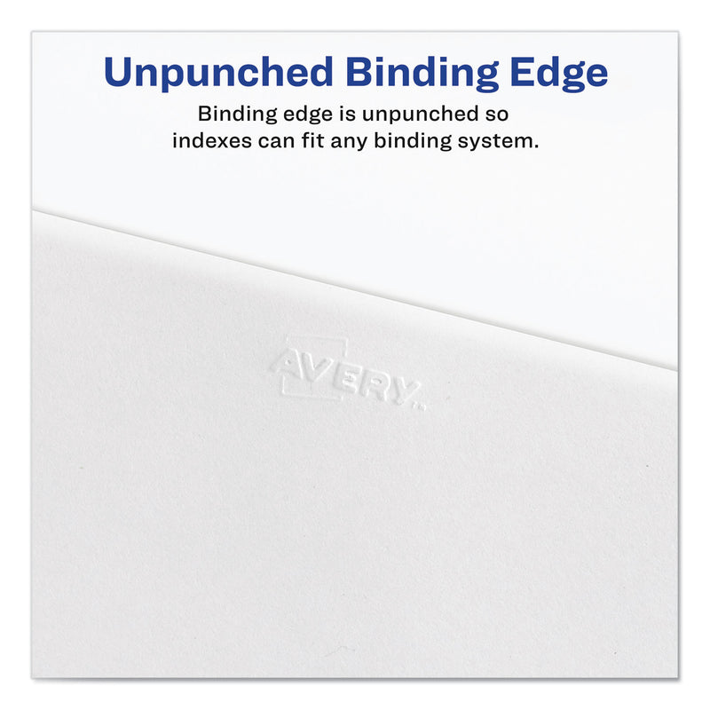 Avery Preprinted Legal Exhibit Side Tab Index Dividers, Avery Style, 10-Tab, 5, 11 x 8.5, White, 25/Pack