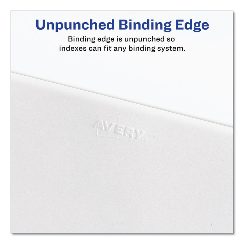Avery Preprinted Legal Exhibit Side Tab Index Dividers, Avery Style, 10-Tab, 10, 11 x 8.5, White, 25/Pack