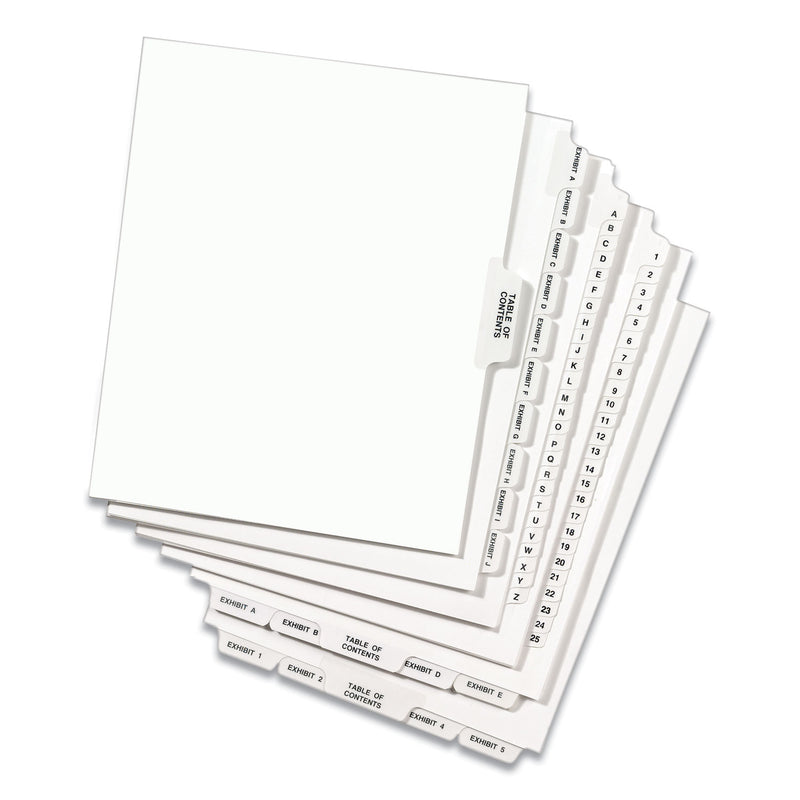 Avery Preprinted Legal Exhibit Side Tab Index Dividers, Avery Style, 26-Tab, 51 to 75, 11 x 8.5, White, 1 Set