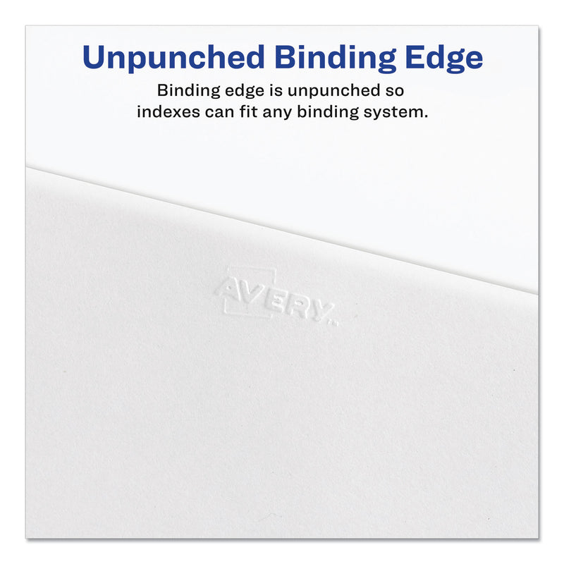 Avery Preprinted Legal Exhibit Side Tab Index Dividers, Allstate Style, 26-Tab, X, 11 x 8.5, White, 25/Pack