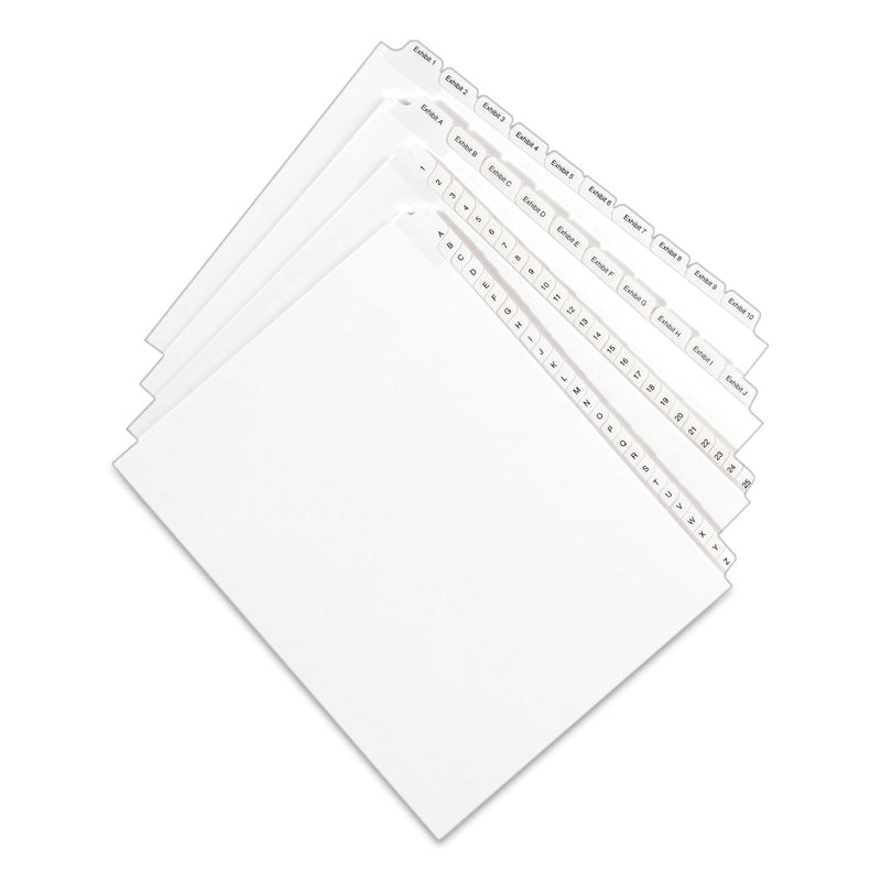Avery Preprinted Legal Exhibit Side Tab Index Dividers, Allstate Style, 10-Tab, 20, 11 x 8.5, White, 25/Pack