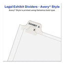 Avery Preprinted Legal Exhibit Side Tab Index Dividers, Avery Style, 25-Tab, 101 to 125, 11 x 8.5, White, 1 Set, (1334)
