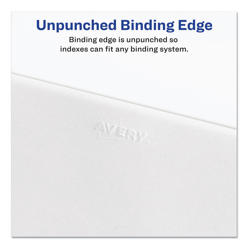 Avery Preprinted Legal Exhibit Side Tab Index Dividers, Avery Style, 25-Tab, 51 to 75, 11 x 8.5, White, 1 Set, (1332)