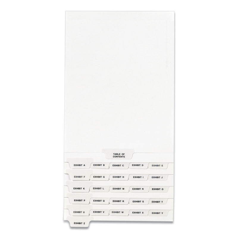 Avery Preprinted Legal Exhibit Bottom Tab Index Dividers, Avery Style, 27-Tab, Exhibit A to Exhibit Z, 11 x 8.5, White, 1 Set
