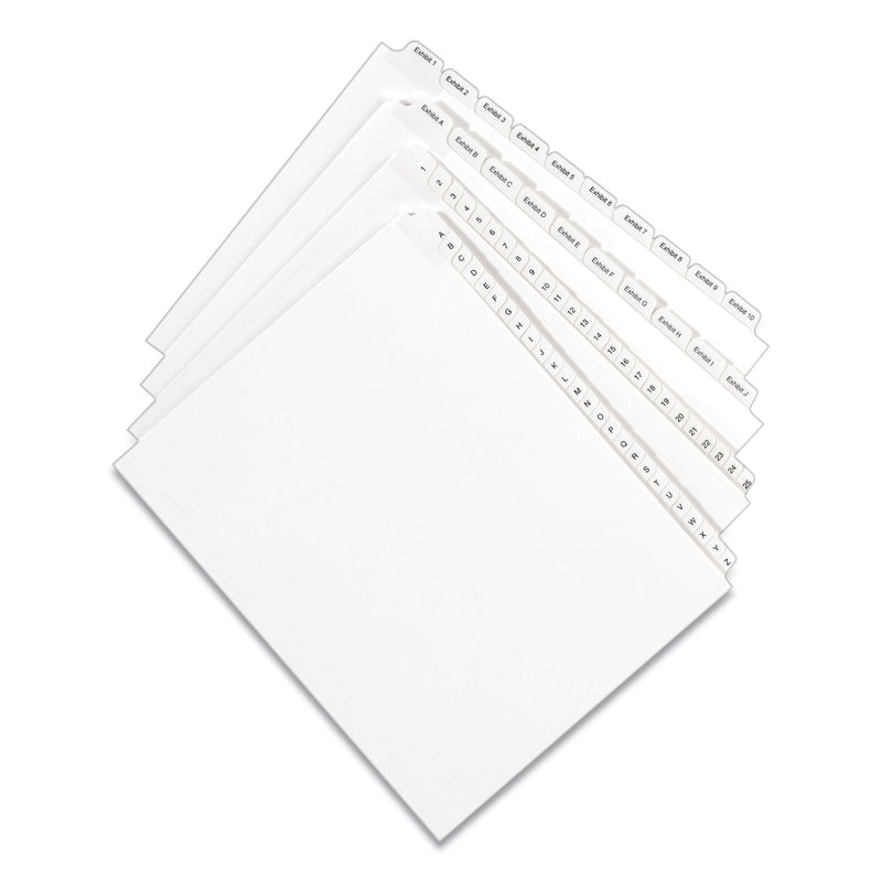 Avery Preprinted Legal Exhibit Side Tab Index Dividers, Allstate Style, 10-Tab, 5, 11 x 8.5, White, 25/Pack