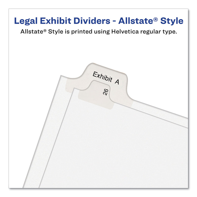 Avery Preprinted Legal Exhibit Side Tab Index Dividers, Allstate Style, 26-Tab, E, 11 x 8.5, White, 25/Pack