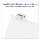 Avery Preprinted Legal Exhibit Side Tab Index Dividers, Avery Style, 10-Tab, 7, 11 x 8.5, White, 25/Pack