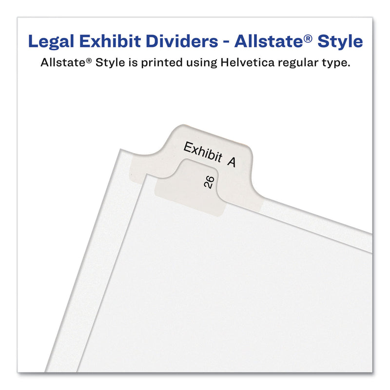 Avery Preprinted Legal Exhibit Side Tab Index Dividers, Allstate Style, 26-Tab, O, 11 x 8.5, White, 25/Pack