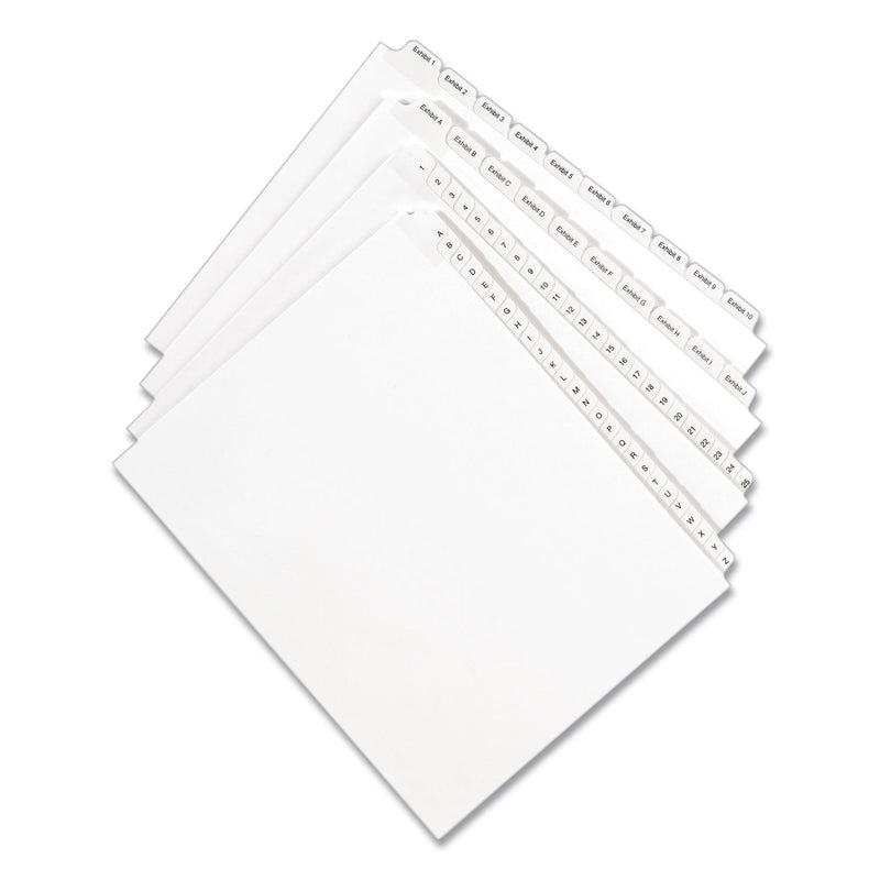 Avery Preprinted Legal Exhibit Side Tab Index Dividers, Allstate Style, 10-Tab, 35, 11 x 8.5, White, 25/Pack