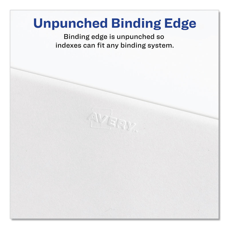 Avery Preprinted Legal Exhibit Side Tab Index Dividers, Allstate Style, 10-Tab, 13, 11 x 8.5, White, 25/Pack