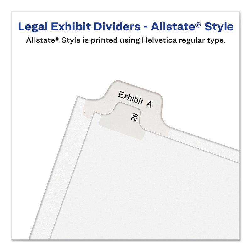 Avery Preprinted Legal Exhibit Side Tab Index Dividers, Allstate Style, 10-Tab, 5, 11 x 8.5, White, 25/Pack