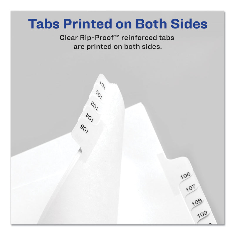 Avery Preprinted Legal Exhibit Side Tab Index Dividers, Allstate Style, 10-Tab, 18, 11 x 8.5, White, 25/Pack