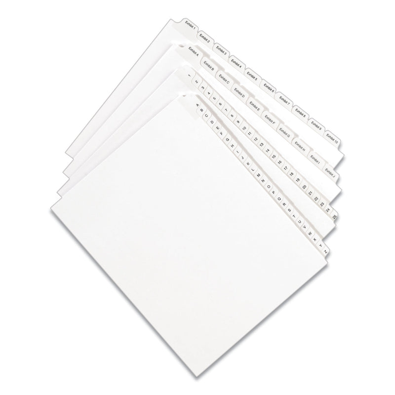 Avery Preprinted Legal Exhibit Side Tab Index Dividers, Allstate Style, 10-Tab, 19, 11 x 8.5, White, 25/Pack