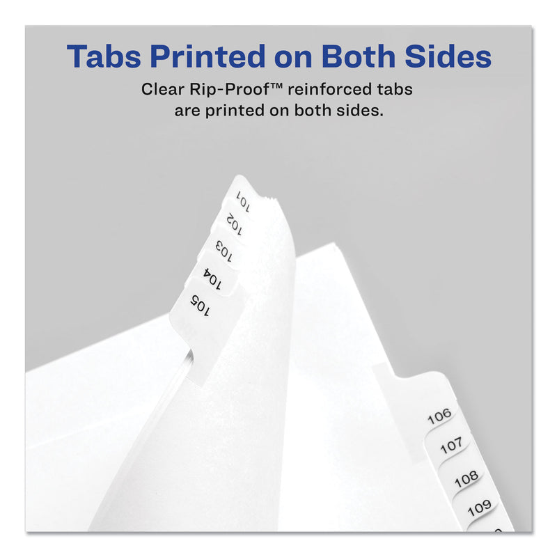Avery Preprinted Legal Exhibit Side Tab Index Dividers, Allstate Style, 26-Tab, X, 11 x 8.5, White, 25/Pack