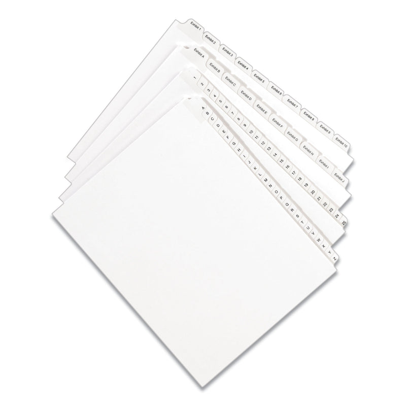 Avery Preprinted Legal Exhibit Side Tab Index Dividers, Allstate Style, 10-Tab, 13, 11 x 8.5, White, 25/Pack