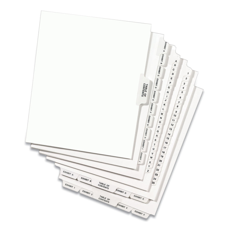 Avery Preprinted Legal Exhibit Side Tab Index Dividers, Avery Style, 26-Tab, Exhibit A to Exhibit Z, 11 x 8.5, White, 1 Set, (1370)