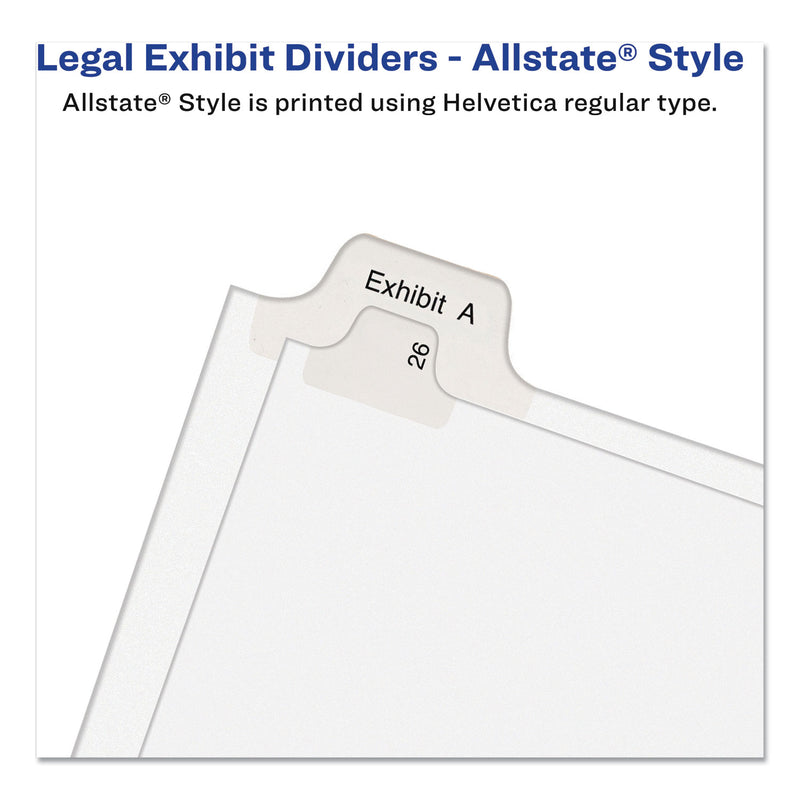 Avery Preprinted Legal Exhibit Side Tab Index Dividers, Allstate Style, 10-Tab, I to X, 11 x 8.5, White, 1 Set