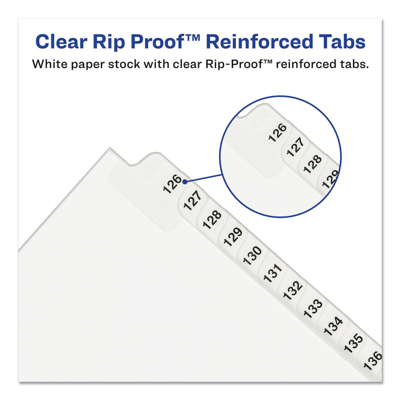 Avery Preprinted Legal Exhibit Side Tab Index Dividers, Avery Style, 25-Tab, 1 to 25, 11 x 8.5, White, 1 Set