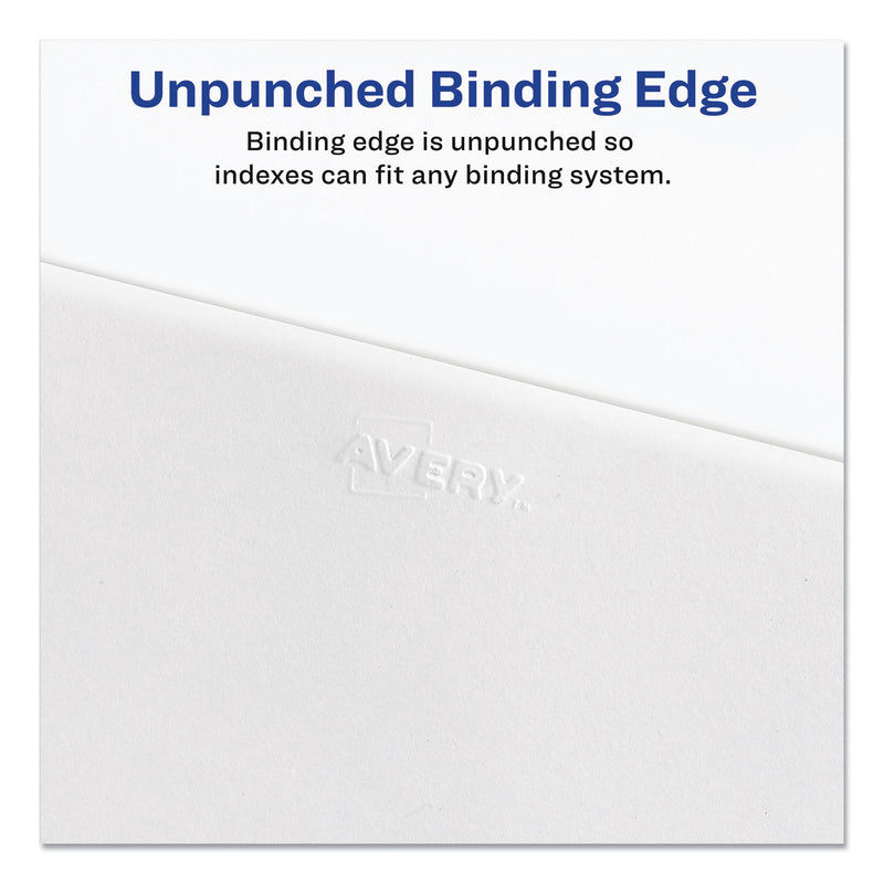 Avery Preprinted Legal Exhibit Side Tab Index Dividers, Allstate Style, 10-Tab, 7, 11 x 8.5, White, 25/Pack