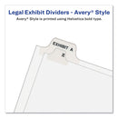 Avery Preprinted Legal Exhibit Side Tab Index Dividers, Avery Style, 10-Tab, 5, 11 x 8.5, White, 25/Pack