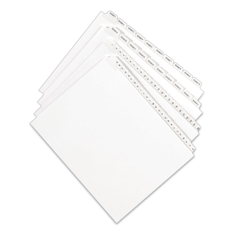 Avery Preprinted Legal Exhibit Side Tab Index Dividers, Allstate Style, 25-Tab, Exhibit 1 to Exhibit 25, 11 x 8.5, White, 1 Set