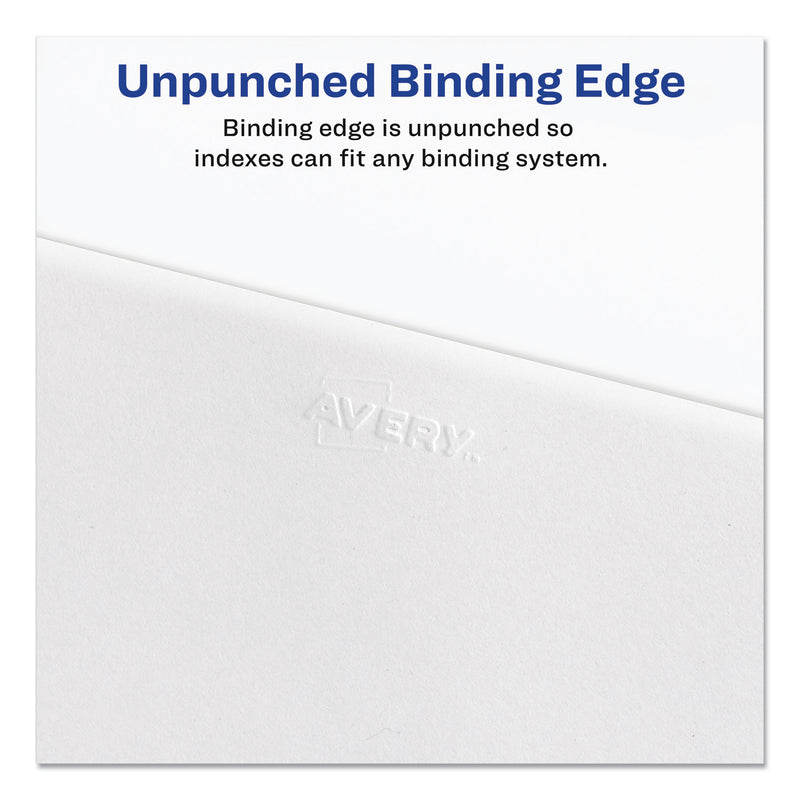 Avery Preprinted Legal Exhibit Side Tab Index Dividers, Avery Style, 26-Tab, A, 11 x 8.5, White, 25/Pack, (1401)