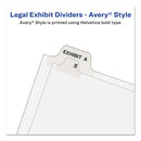 Avery Preprinted Legal Exhibit Bottom Tab Index Dividers, Avery Style, 26-Tab, Exhibit 1 to Exhibit 25, 11 x 8.5, White, 1 Set