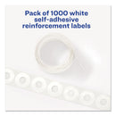Avery Dispenser Pack Hole Reinforcements, 0.25" Dia, White, 1,000/Pack, (5720)