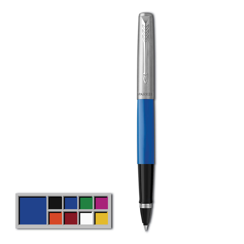 Parker Jotter Originals Roller Ball Pen, Stick, Fine 0.5 mm, Black Ink, Blue Barrel