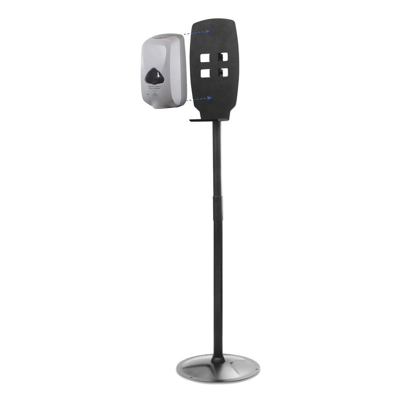 Kantek Floor Stand for Sanitizer Dispensers, Height Adjustable from 50" to 60", Black