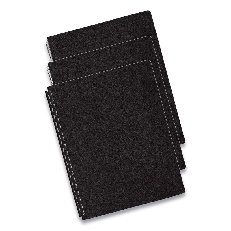 Fellowes Executive Leather-Like Presentation Cover, Black, 11.25 x 8.75, Unpunched, 50/Pack