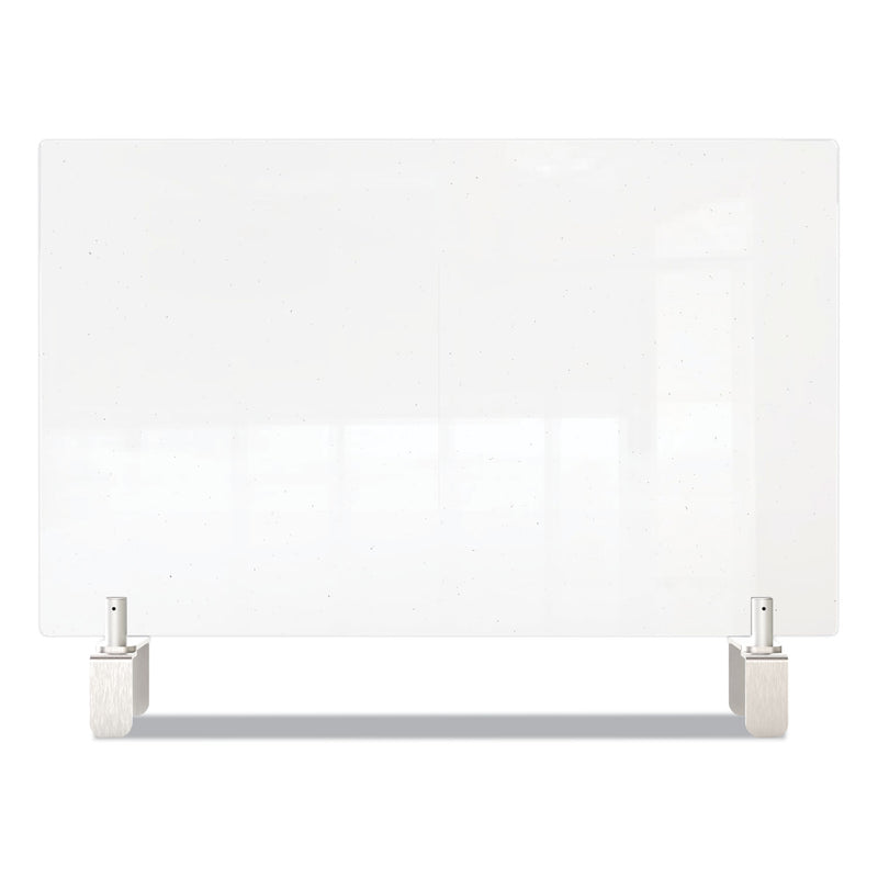 Ghent Clear Partition Extender with Attached Clamp, 29 x 3.88 x 30, Thermoplastic Sheeting