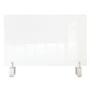 Ghent Clear Partition Extender with Attached Clamp, 36 x 3.88 x 18, Thermoplastic Sheeting