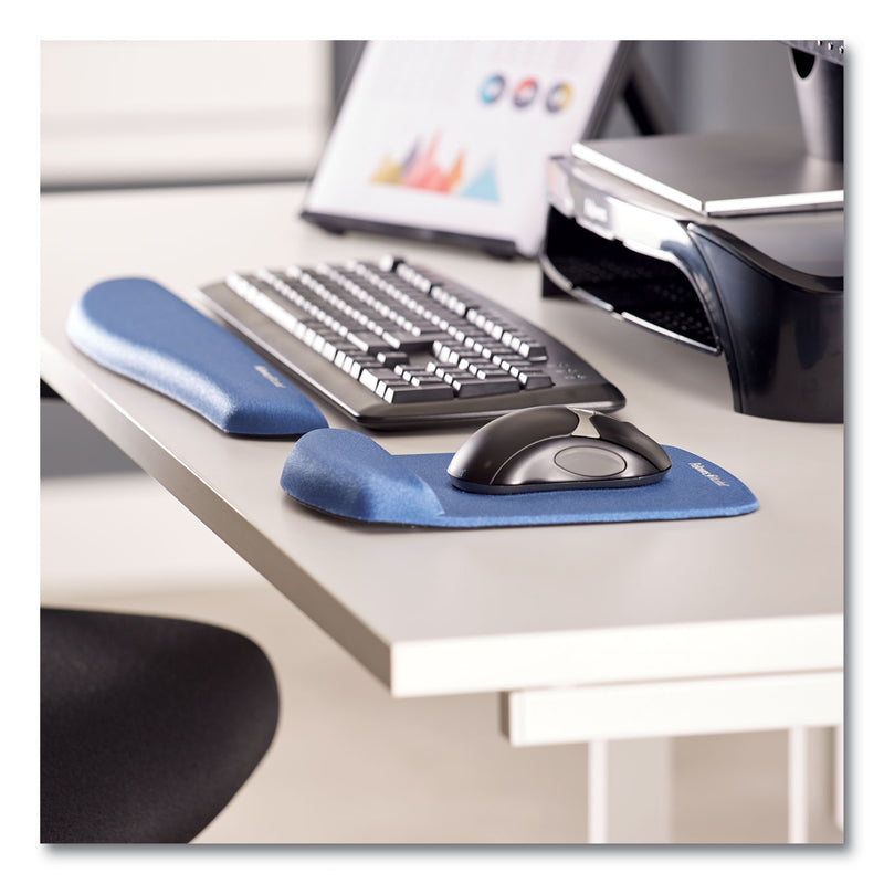 Fellowes PlushTouch Mouse Pad with Wrist Rest, 7.25 x 9.37, Blue