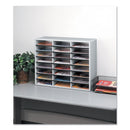 Fellowes Literature Organizer, 24 Letter Compartments, 29 x 11.88 x 23.44, Dove Gray