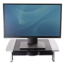 Fellowes Office Suites Standard Monitor Riser, For 21" Monitors, 19.78" x 14.06" x 4" to 6.5", Black/Silver, Supports 80 lbs