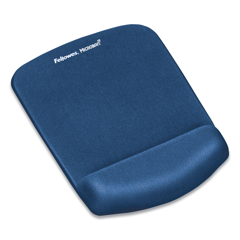 Fellowes PlushTouch Mouse Pad with Wrist Rest, 7.25 x 9.37, Blue