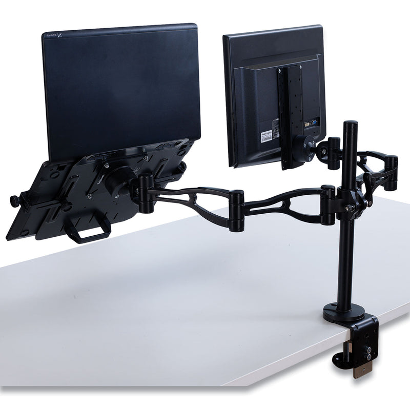 Fellowes Professional Series Depth Adjustable Monitor Arm, 360 Degree Rotation, 37 Degree Tilt, 360 Degree Pan, Black, Supports 24 lb
