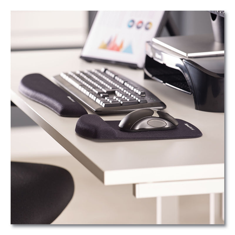 Fellowes PlushTouch Mouse Pad with Wrist Rest, 7.25 x 9.37, Graphite