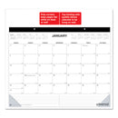Universal Desk Pad Calendar, 22 x 17, White/Black Sheets, Black Binding, Clear Corners, 12-Month (Jan to Dec): 2023