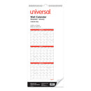 Universal 3-Month Wall Calendar, 12 x 27, White/Black/Red Sheets, 14-Month (Dec to Jan): 2022 to 2024