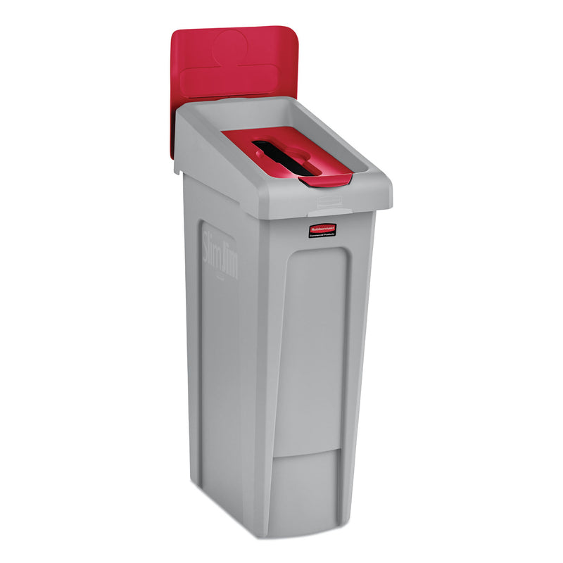 Rubbermaid Slim Jim Paper Recycling Top, 16.5 x 8 x 0.5, Red