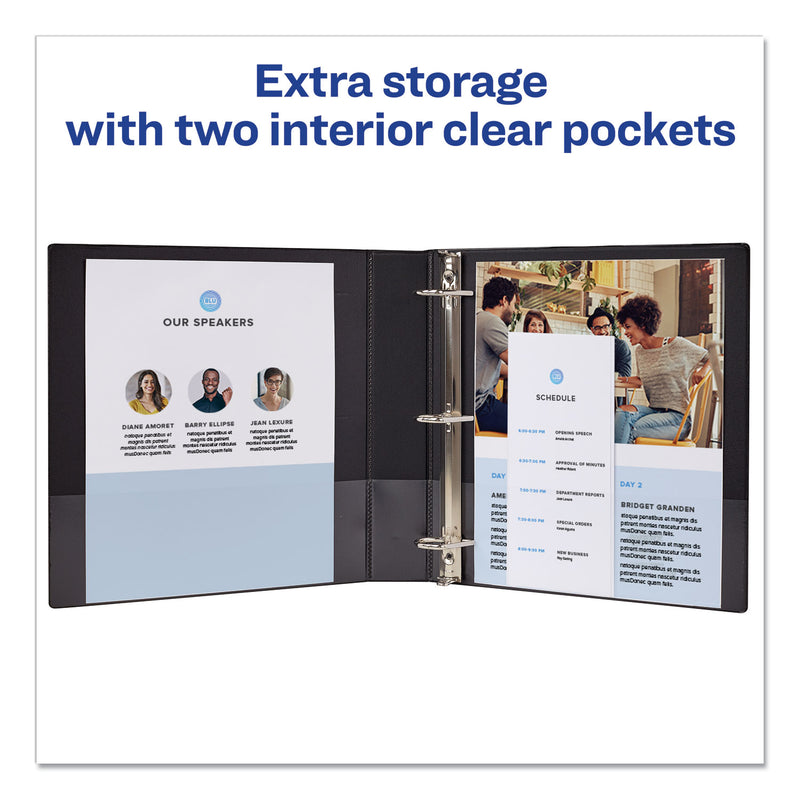 Avery Durable View Binder with DuraHinge and Slant Rings, 3 Rings, 1.5" Capacity, 11 x 8.5, Black