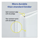 Avery Durable View Binder with DuraHinge and Slant Rings, 3 Rings, 2" Capacity, 11 x 8.5, White, 4/Pack