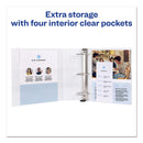 Avery Durable View Binder with DuraHinge and Slant Rings, 3 Rings, 3" Capacity, 11 x 8.5, White, 4/Pack