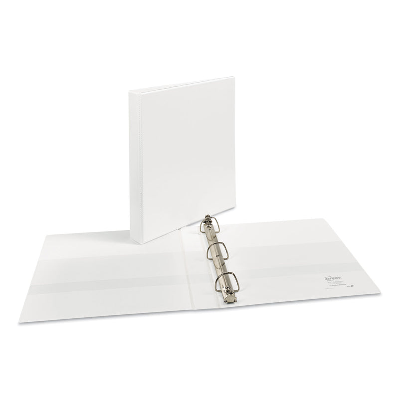Avery Durable View Binder with DuraHinge and EZD Rings, 3 Rings, 1" Capacity, 11 x 8.5, White, (9301)